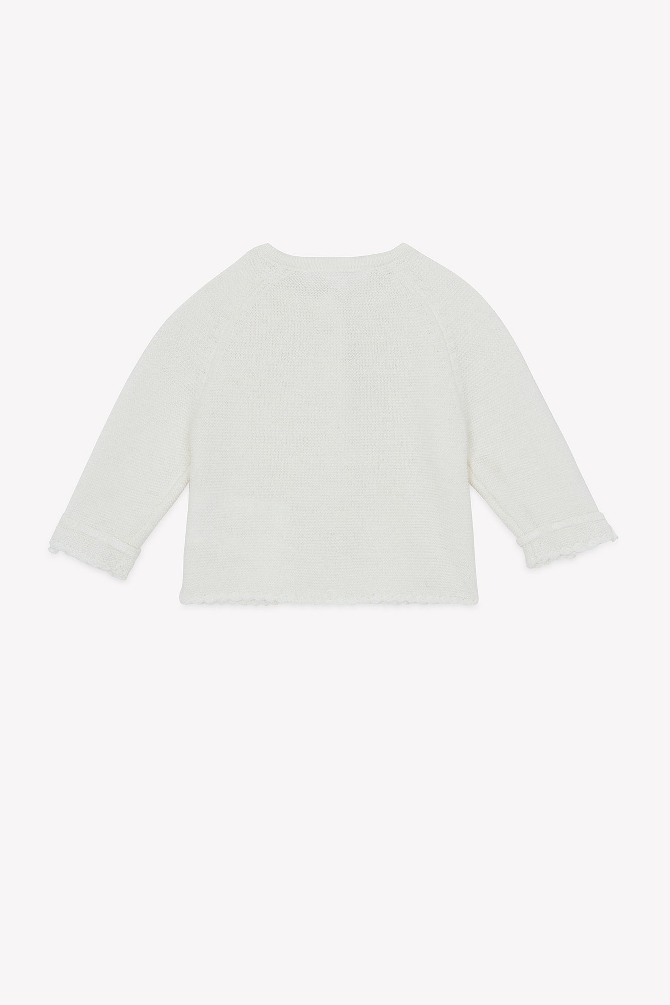 Cardigan - Madreperla  cotone Colletto Girocollo Ricamo mano