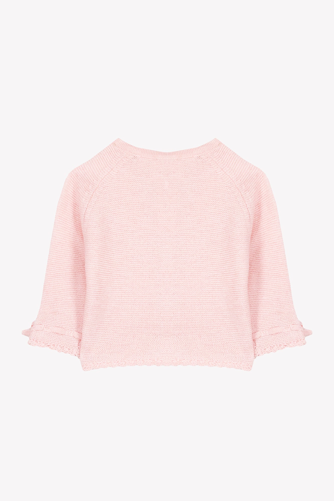 Cardigan- Rugiada di cotone Colletto Girocollo Ricamo mano