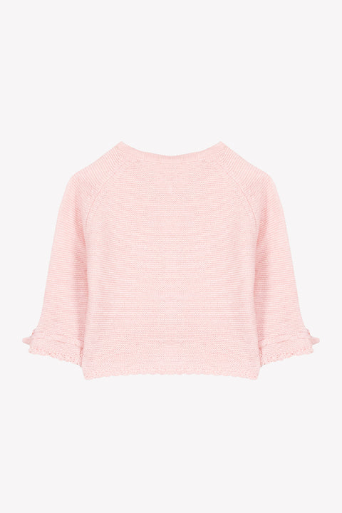 Cardigan- Rugiada di cotone Colletto Girocollo Ricamo mano - Image principale