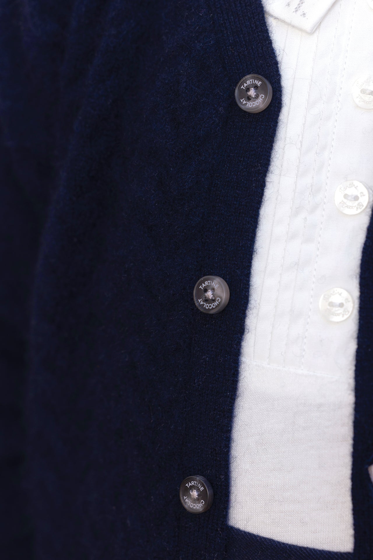 Cardigan - Blu navy Cashmere Colletto v Maglia intrecciato