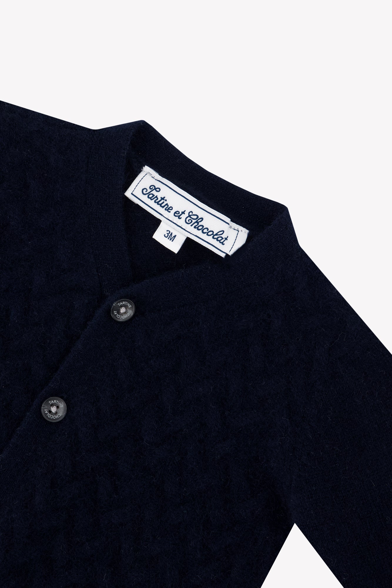 Cardigan - Blu navy Cashmere Colletto v Maglia intrecciato