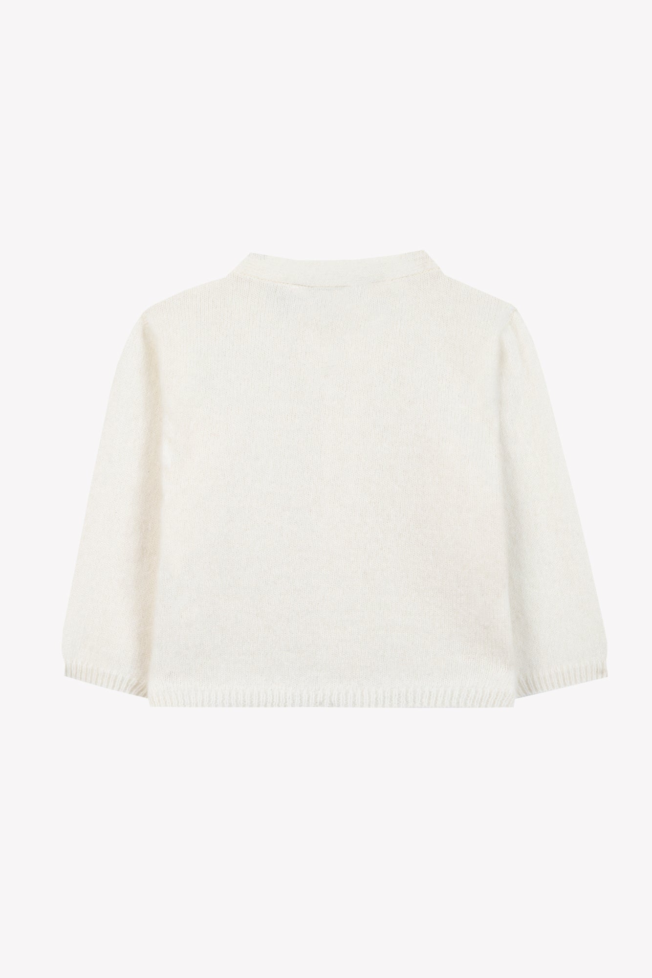 Cardigan - Madreperla  Cashmere Colletto v Maglia intrecciato