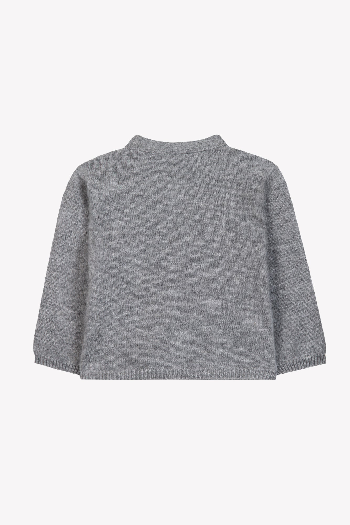 Cardigan - Grigio erica Cashmere Colletto v Maglia intrecciato