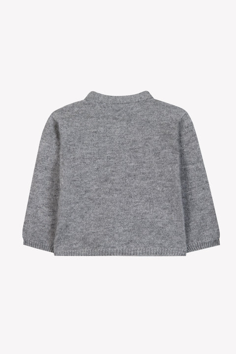 Cardigan - Grigio erica Cashmere Colletto v Maglia intrecciato - Image principale