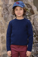 Sweater - Navy Wool Knitwear braided