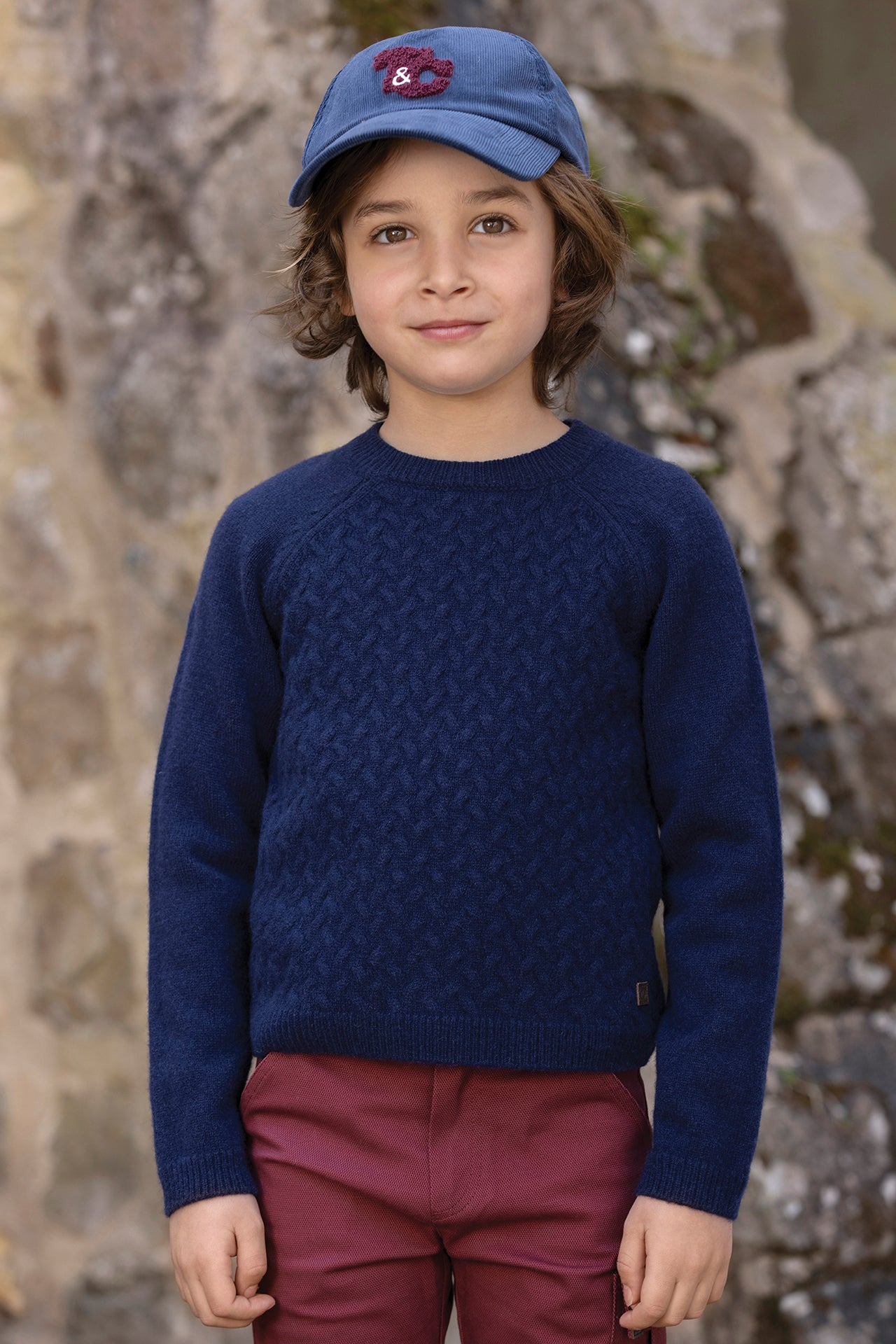 Sweater - Navy Wool Knitwear braided