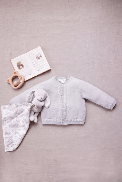 Cardigan - Gris chiné laine col rond - Image principale