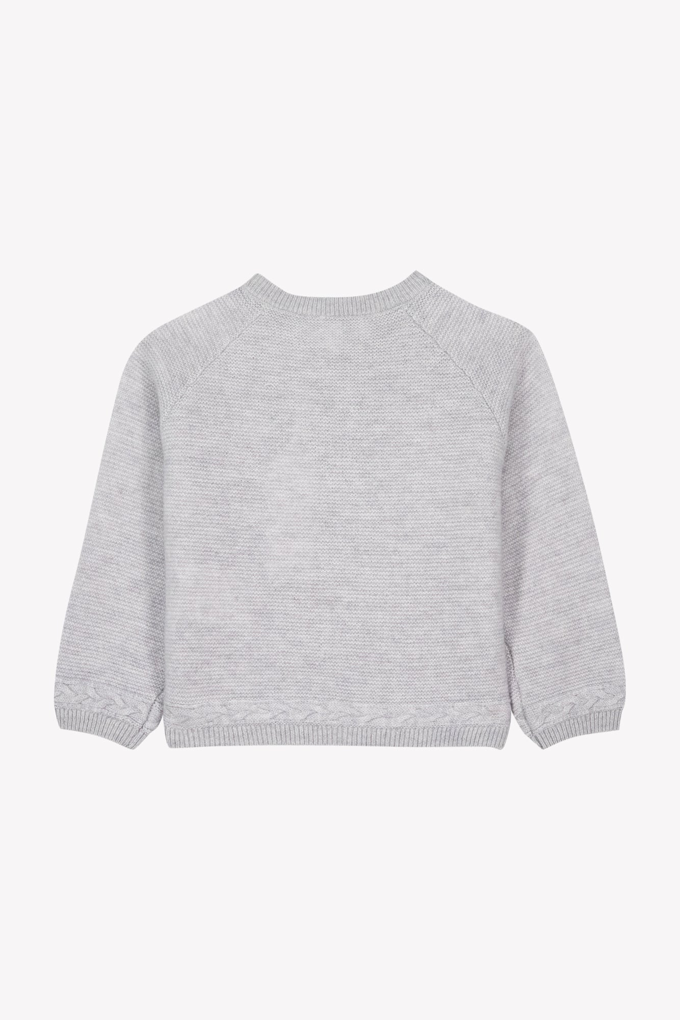 Cardigan - Grigio erica Lana Colletto Girocollo
