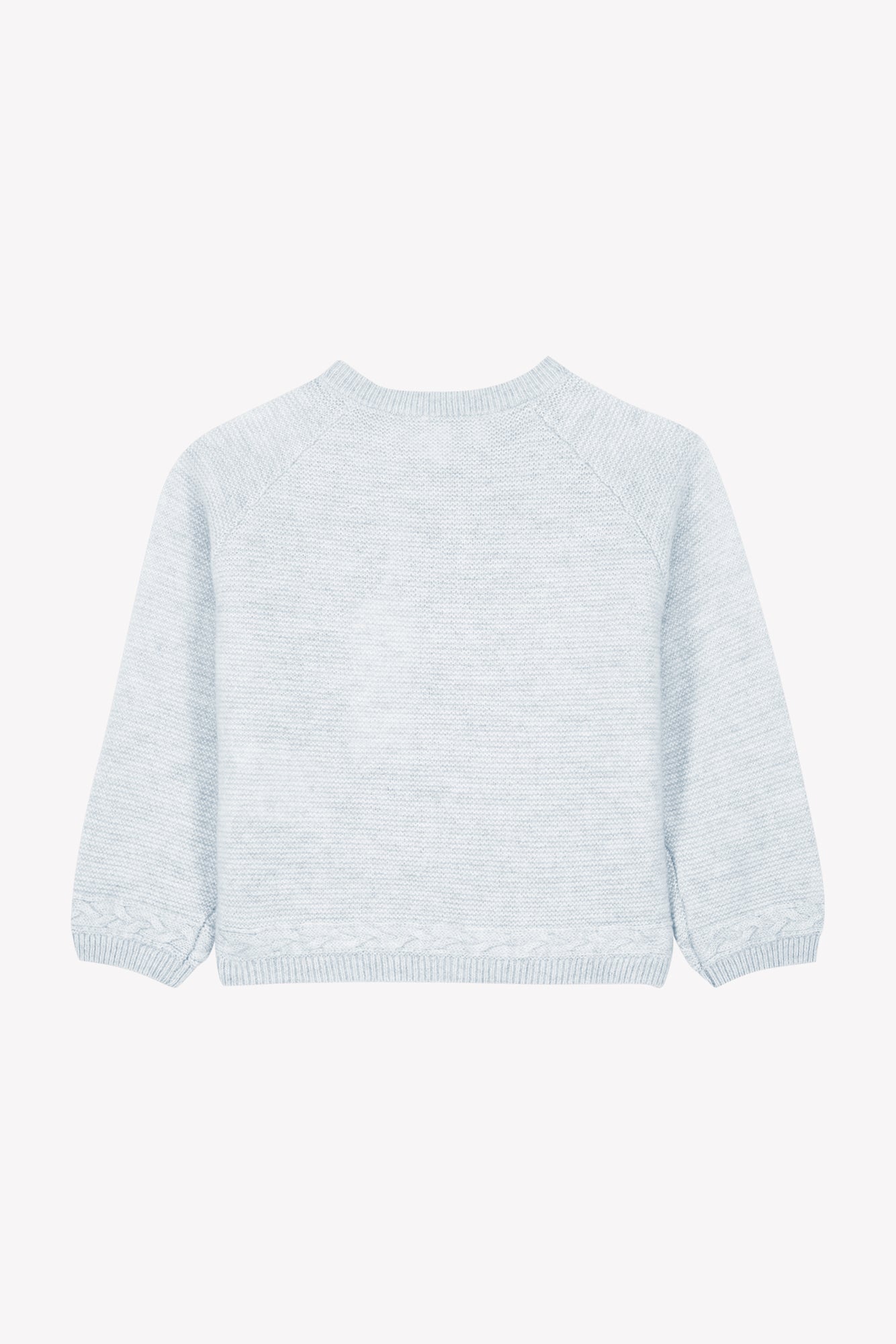 Cardigan - Celeste Lana Colletto Girocollo