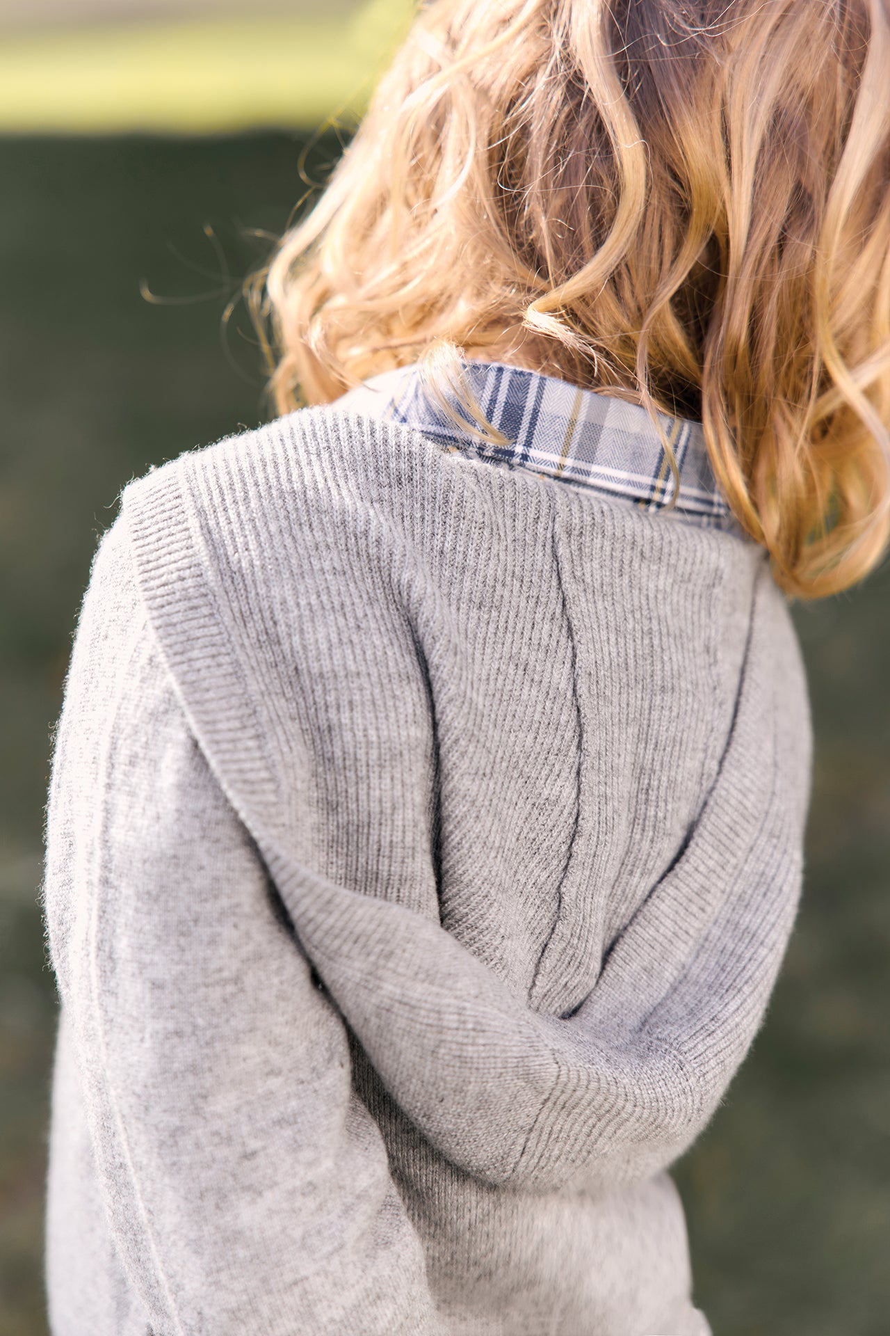 Gilet - Grigio erica Lana a Cappuccio zippato