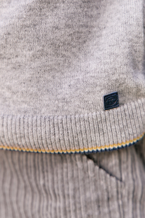 Gilet - Grigio erica Lana a Cappuccio zippato - Image principale