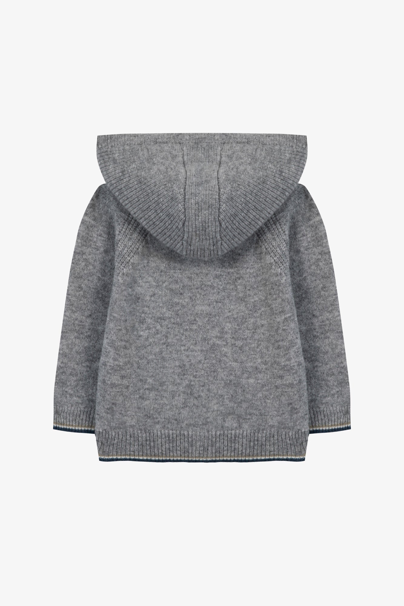 Gilet - Grigio erica Lana a Cappuccio zippato