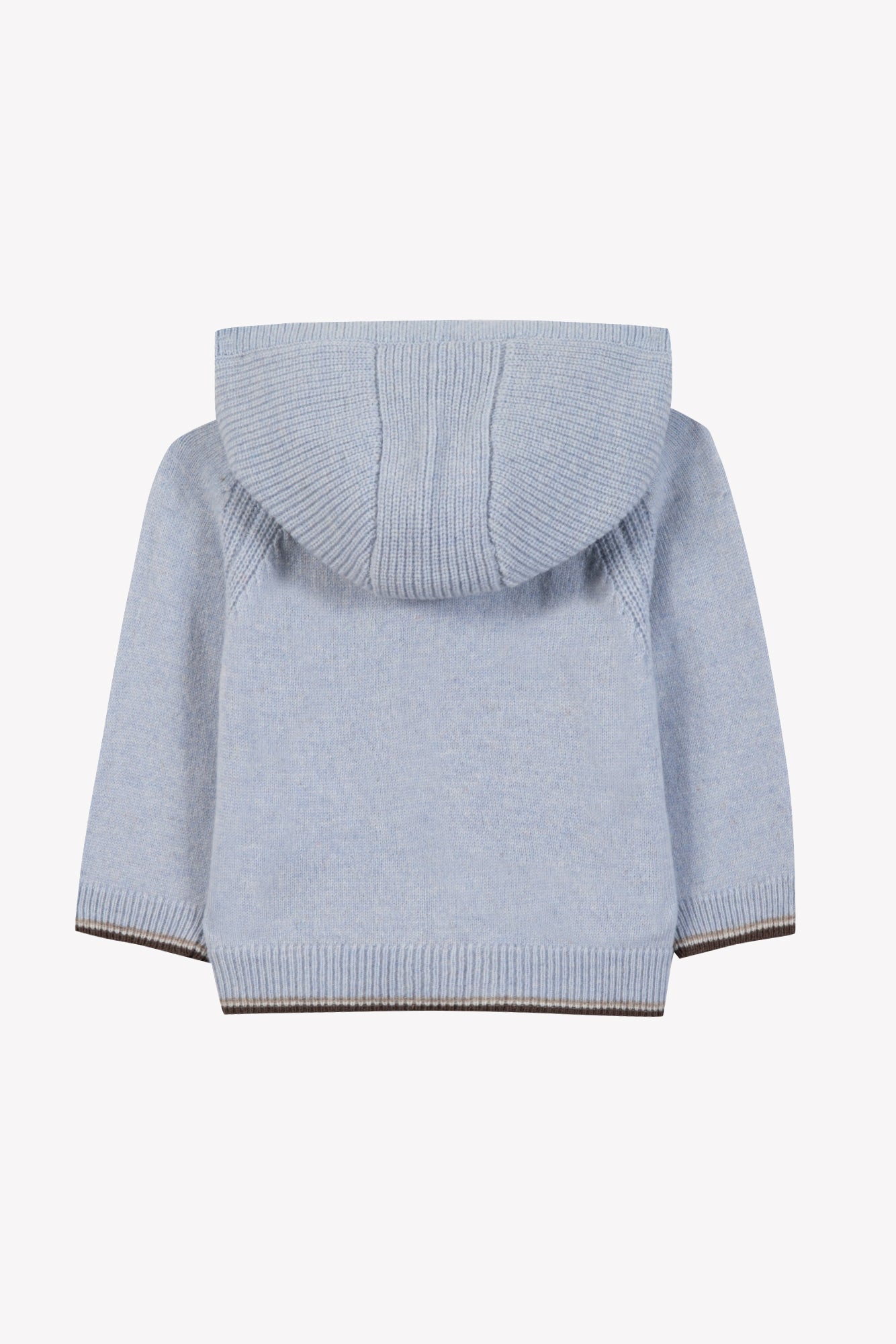 Gilet - Blu orizzonte Lana a Cappuccio zippato