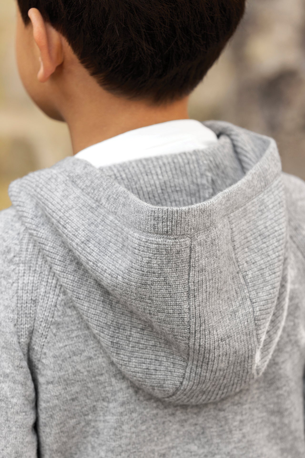 Cardigan - Grey heather Wool Hood Knitwear
