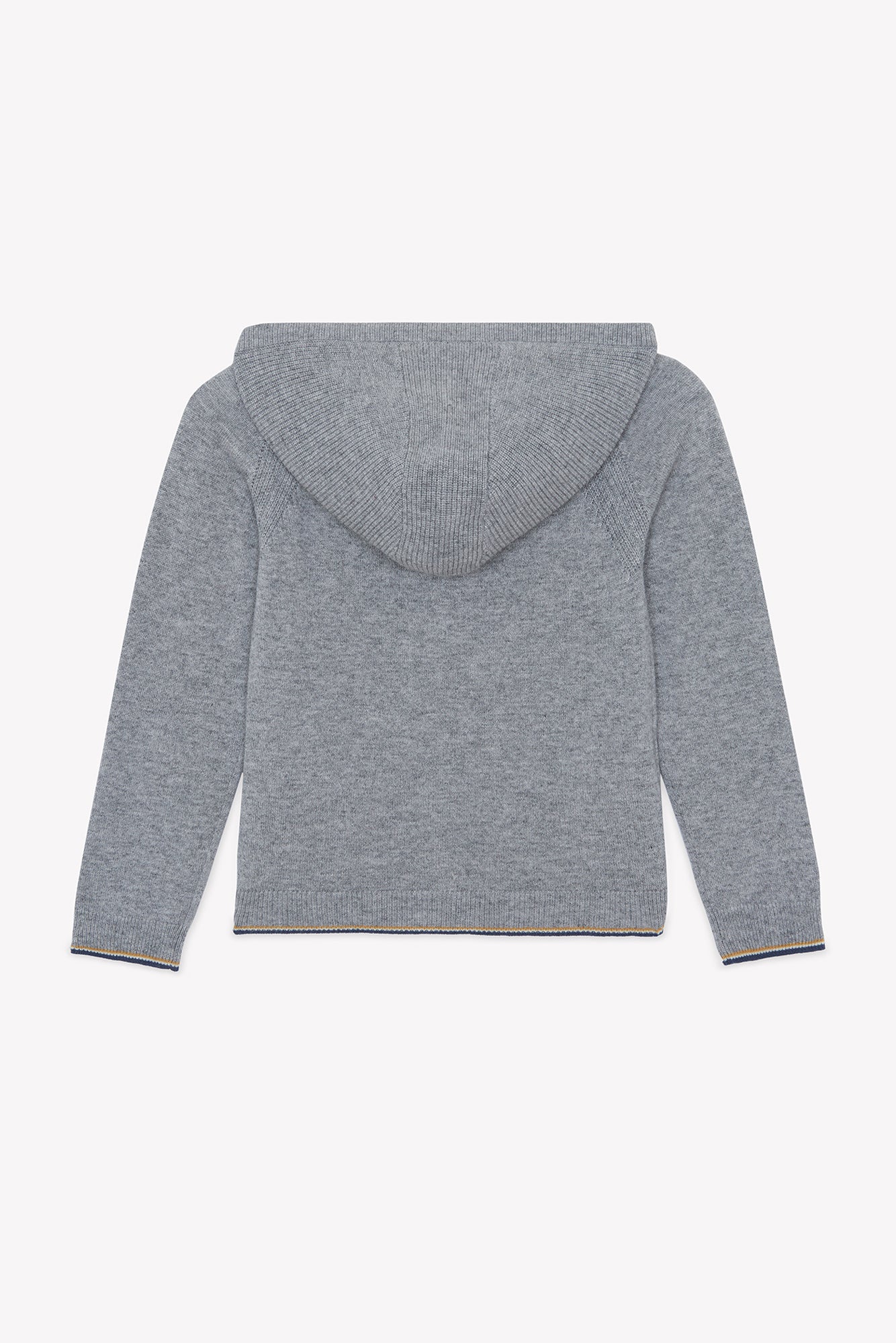 Cardigan - Grigio erica Lana Cappuccio Maglia traforato