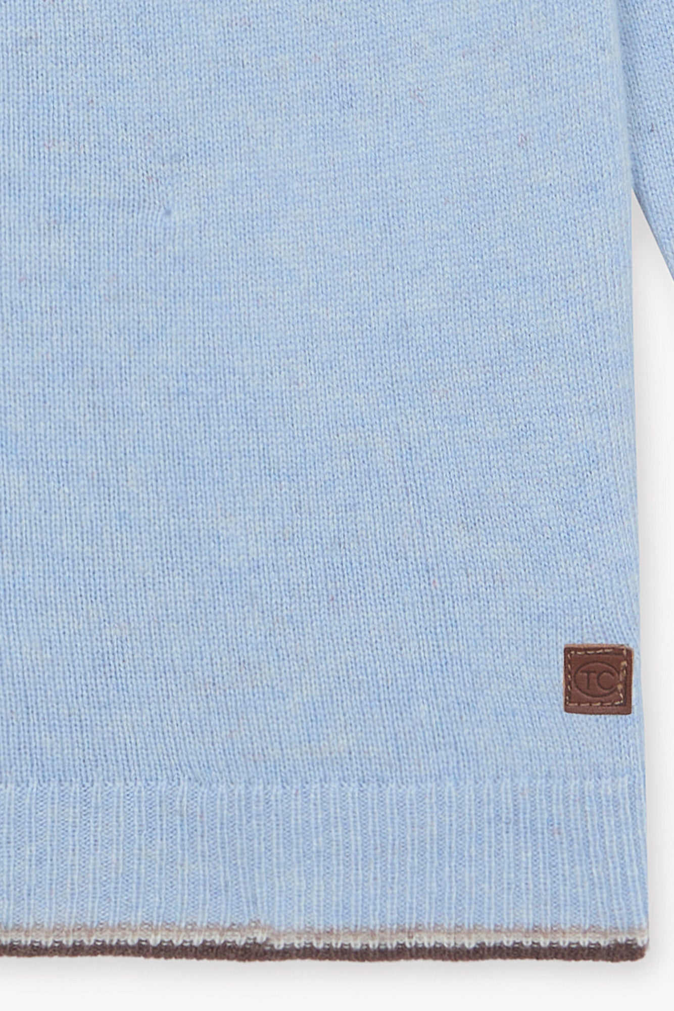 Cardigan - Blu Orizzonte Lana Cappuccio Maglia traforato