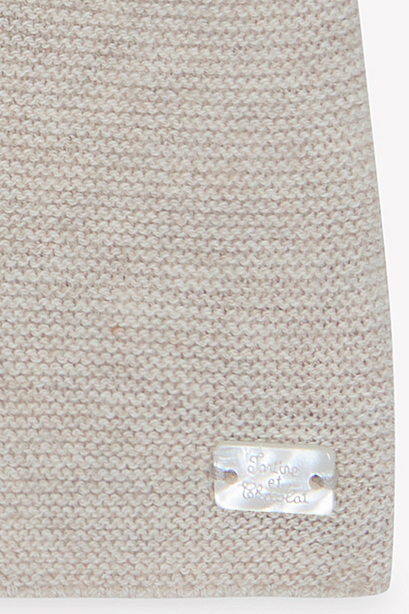 Cardigan - Beige erica di cotone Colletto Girocollo intrecciato
