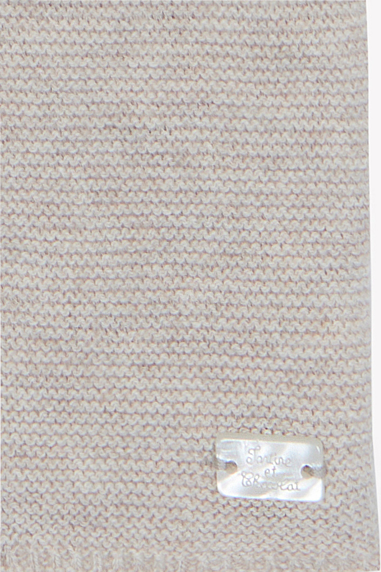 Cardigan - Beige erica di cotone Colletto Girocollo intrecciato