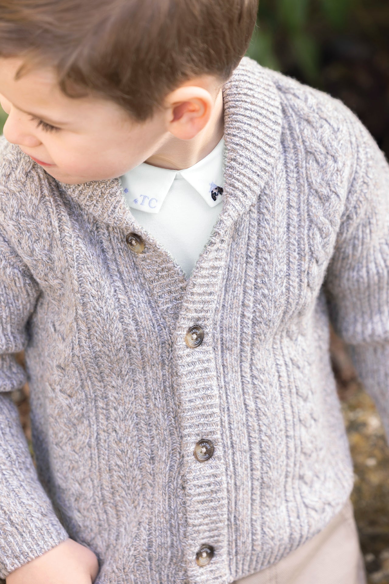 Cardigan - Moka laine maille torsadée