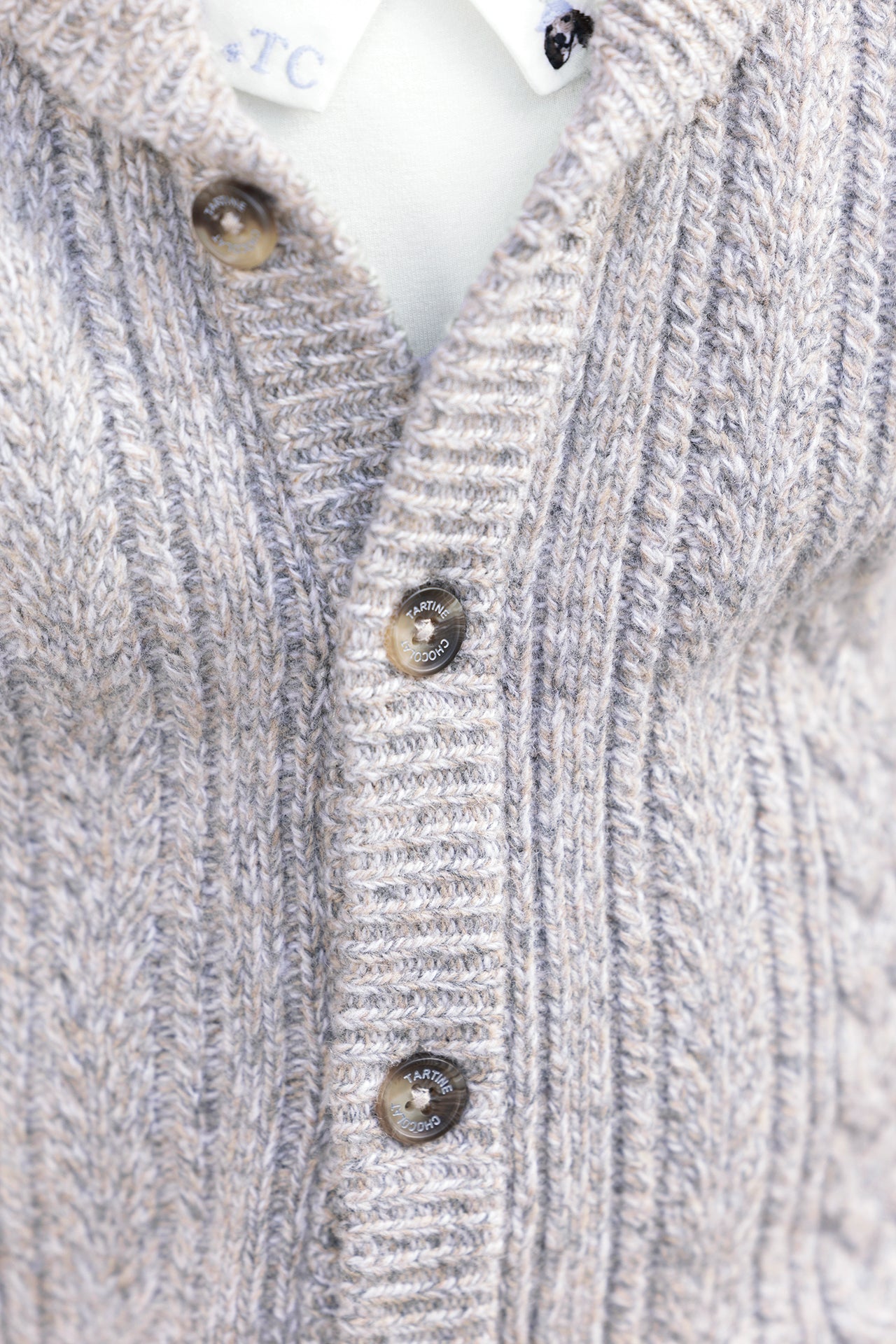 Cardigan - Moka laine maille torsadée