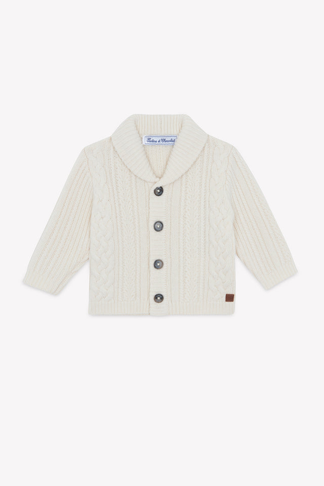Cardigan - Madreperla  Lana Maglia contorto - Image principale