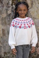 Sweater - Ecru Wool Knitwear jacquard