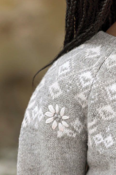 Maglia - Grigio erica Lana Maglia jacquard - Image principale
