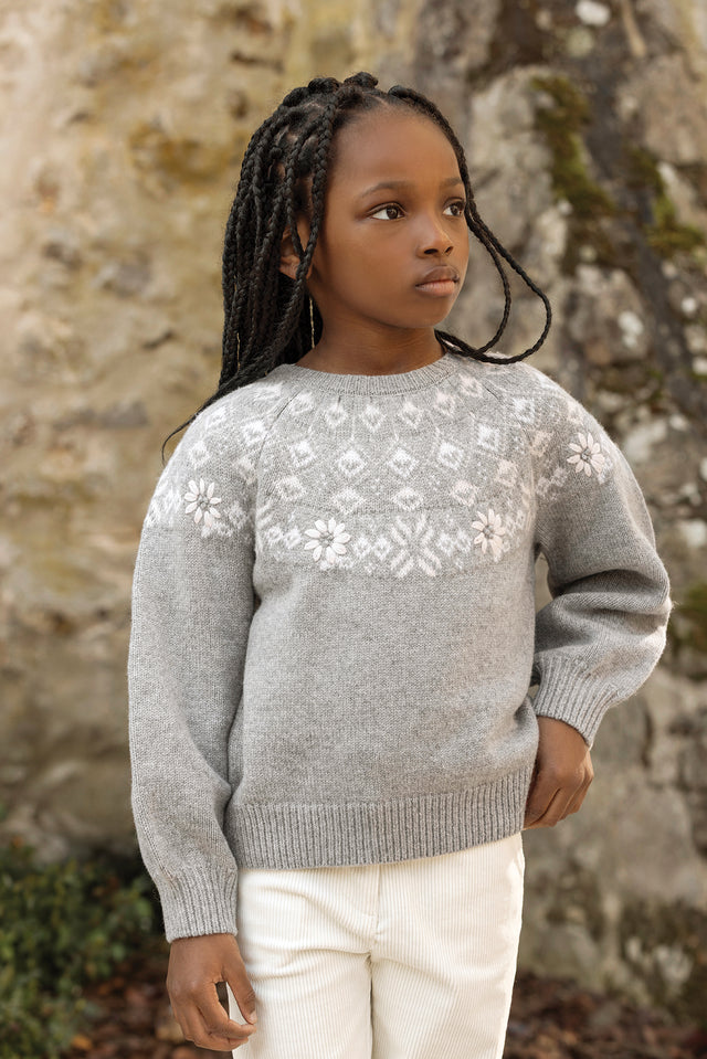Maglia - Grigio erica Lana Maglia jacquard - Image principale