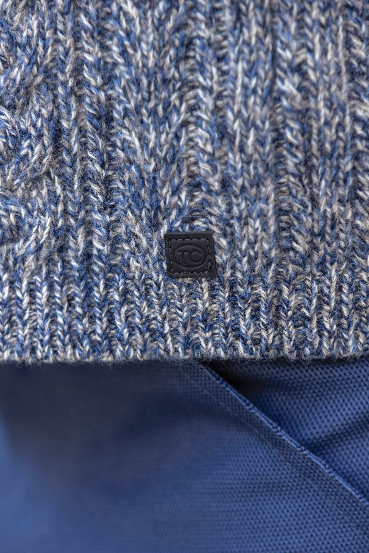 Cardigan - Indigo Shawl collar Knitwear braided