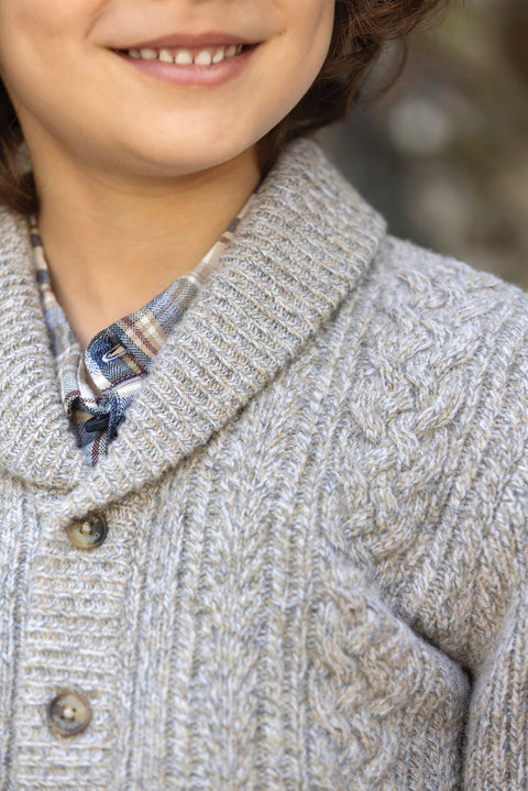 Cardigan - Moka Colletto a scialle Maglia intrecciato - Image principale
