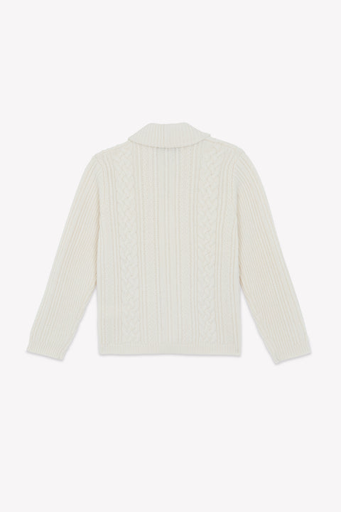 Cardigan - Madreperla  Colletto a scialle Maglia intrecciato - Image principale