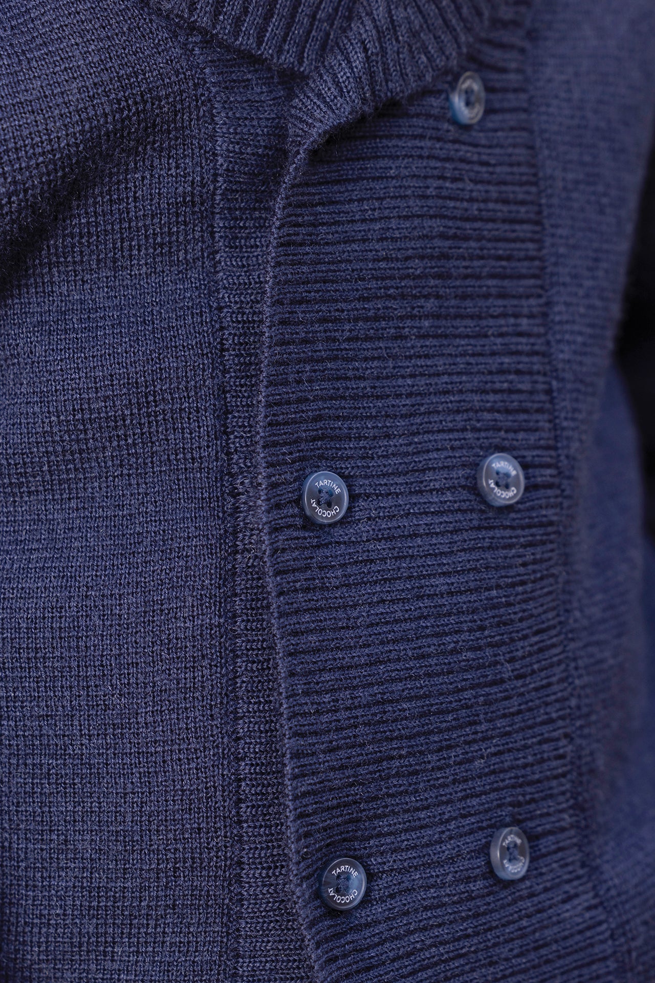 Strickjacke - Marineblau Wolle Strickwaren Stricken