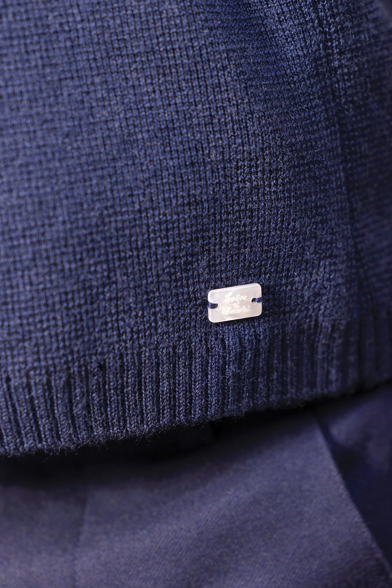 Strickjacke - Marineblau Wolle Strickwaren Stricken