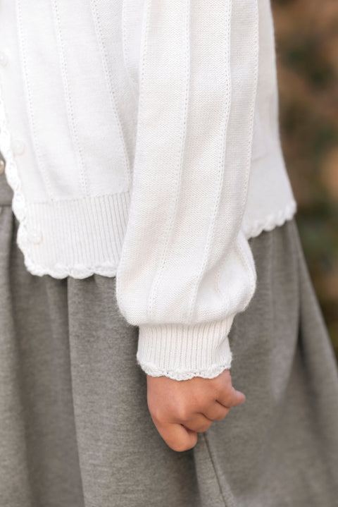 Cardigan - Madreperla  Lana Festone - Image principale