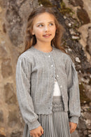 Cardigan - Grigio erica Lana Festone