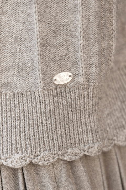 Cardigan - Grigio erica Lana Festone - Image principale