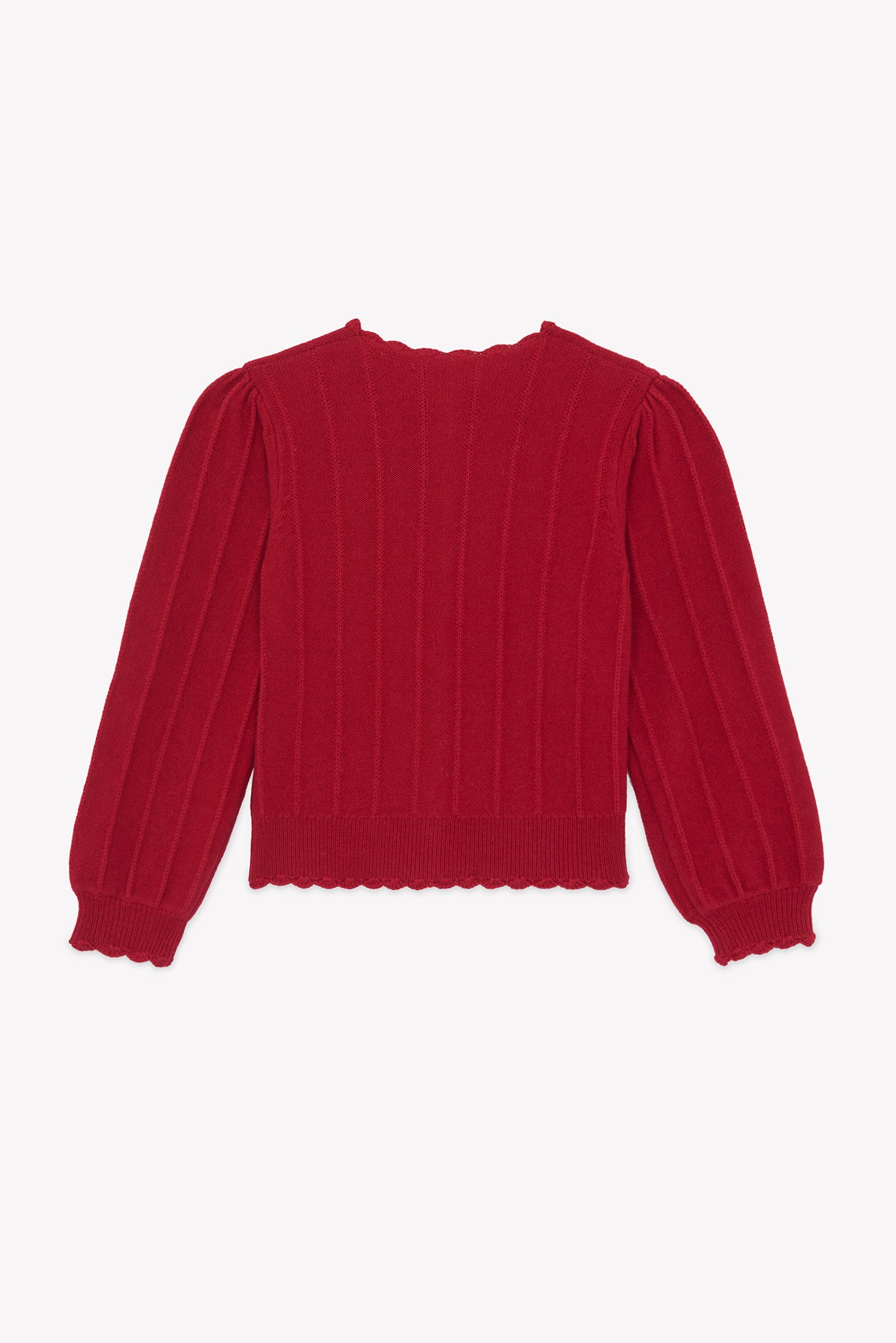 Cardigan - Ciliegia Lana Festone