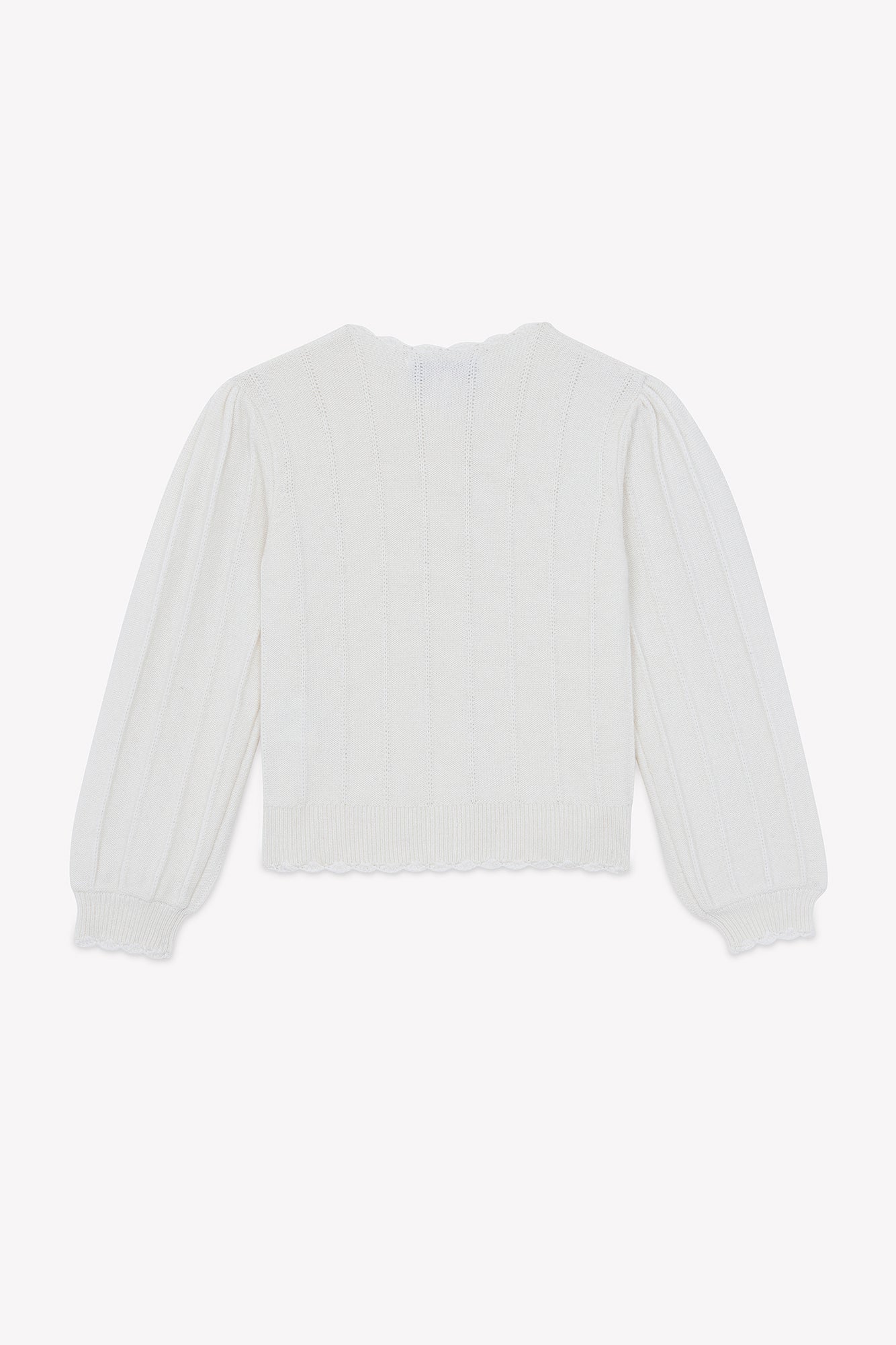 Cardigan - Madreperla  Lana Festone