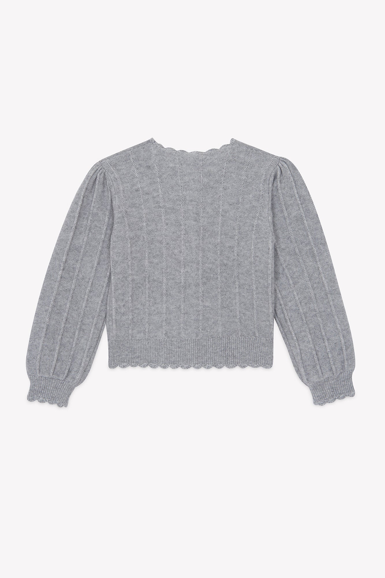 Cardigan - Grigio erica Lana Festone