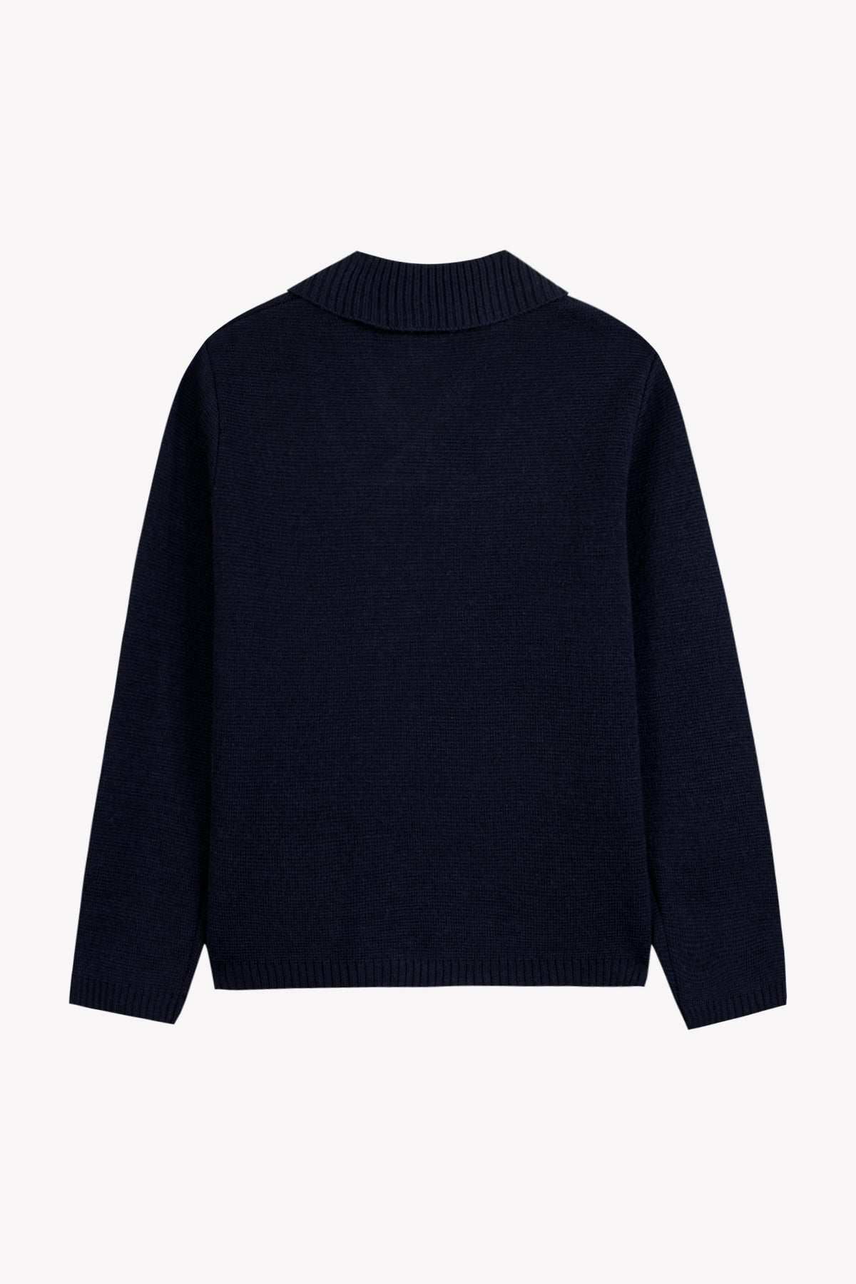 Cardigan - Marine laine col tailleur
