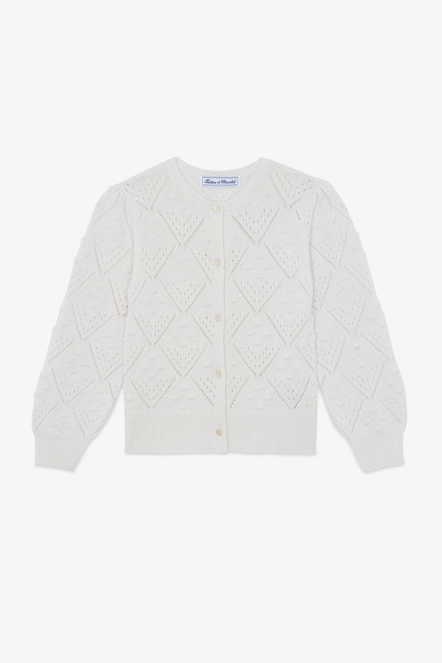 Cardigan - Madreperla  Lana Maglia traforato - Image principale