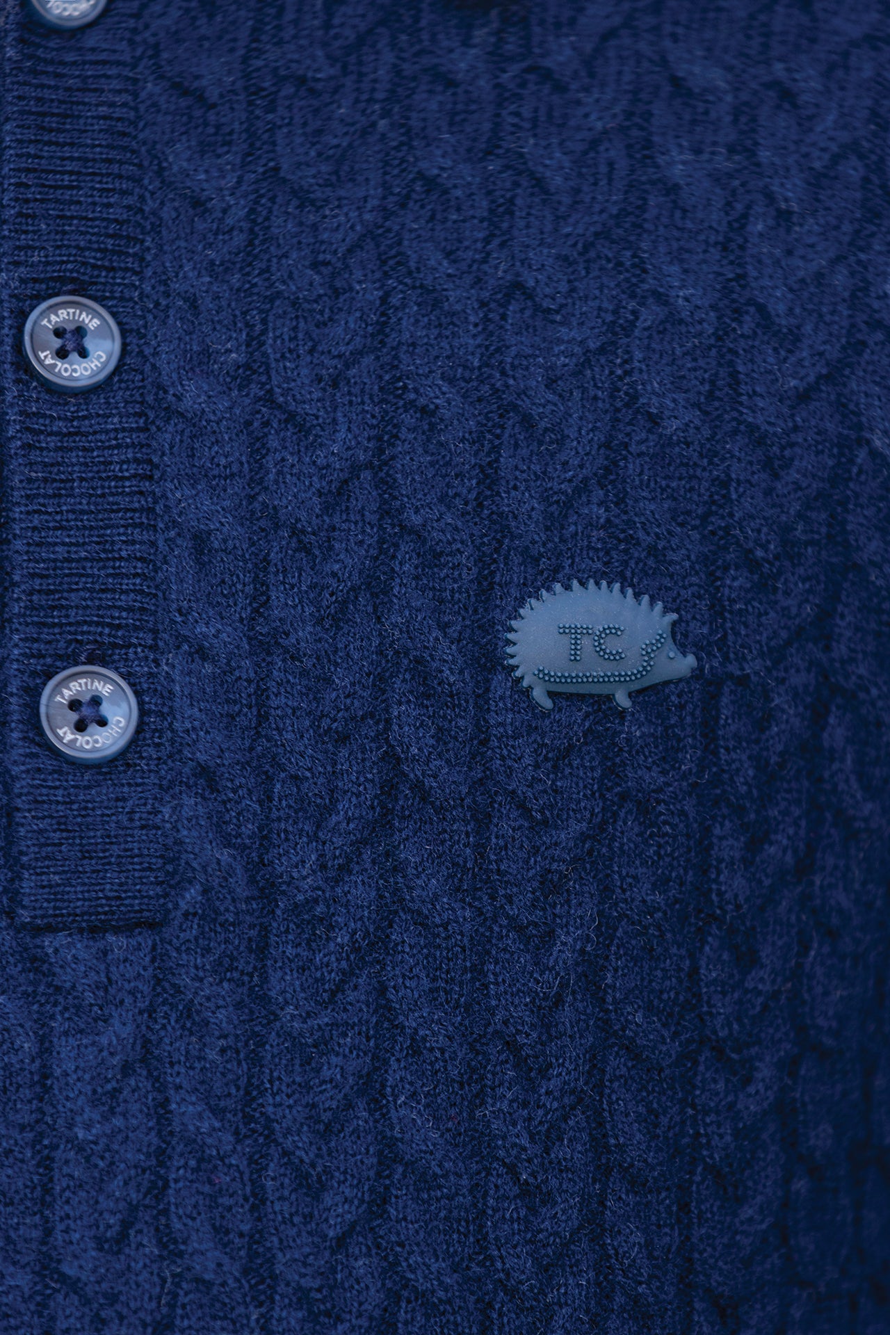 Pull - Marine laine col pointu