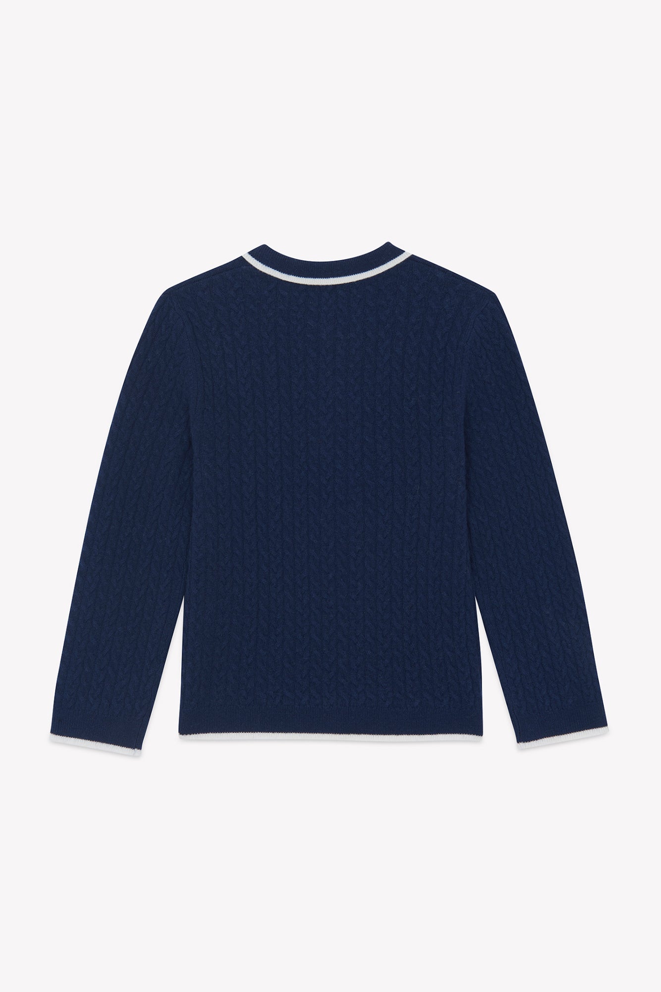 Maglia - Blu navy Lana Colletto a punta Righe