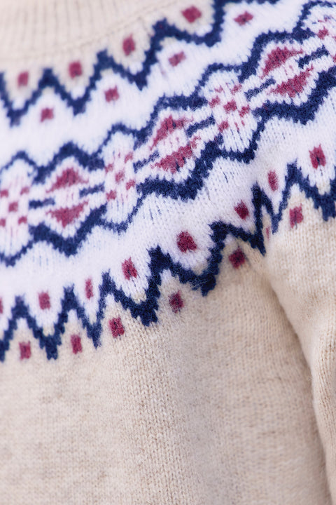 Maglia - Sabbia Lana Maglia jacquard - Image principale