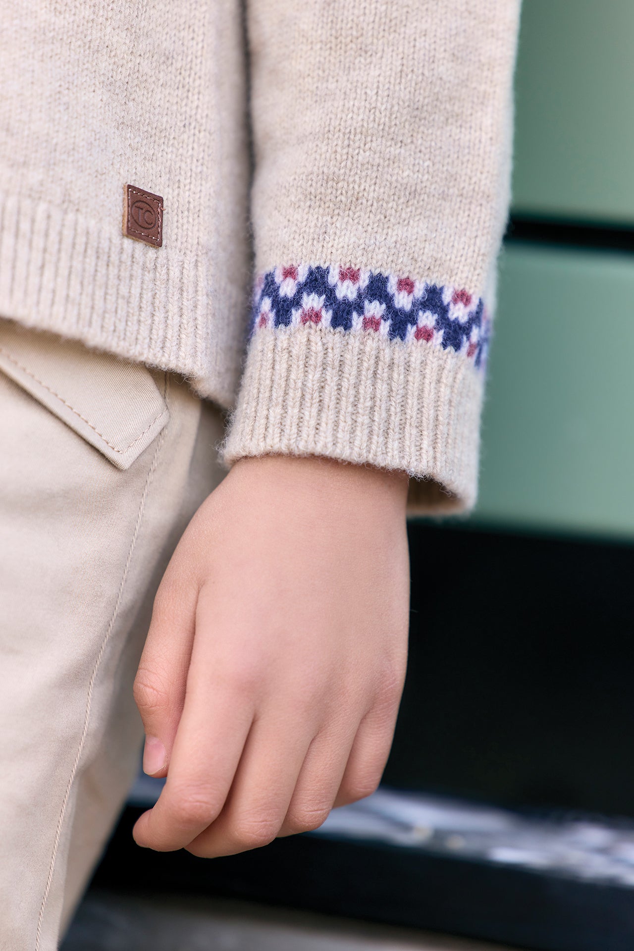 Maglia - Sabbia Lana Maglia jacquard