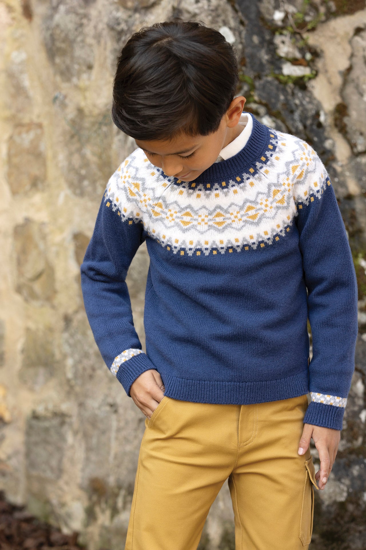 Maglia - Indaco Lana Maglia jacquard