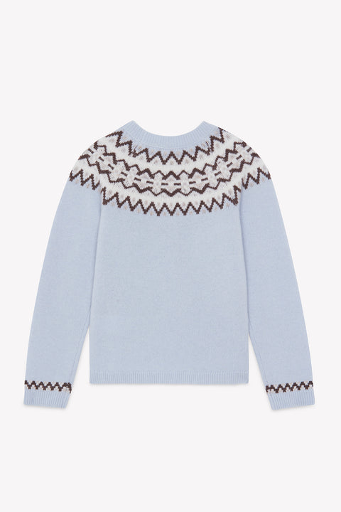 Maglia - Blu Orizzonte Lana Maglia jacquard - Image principale