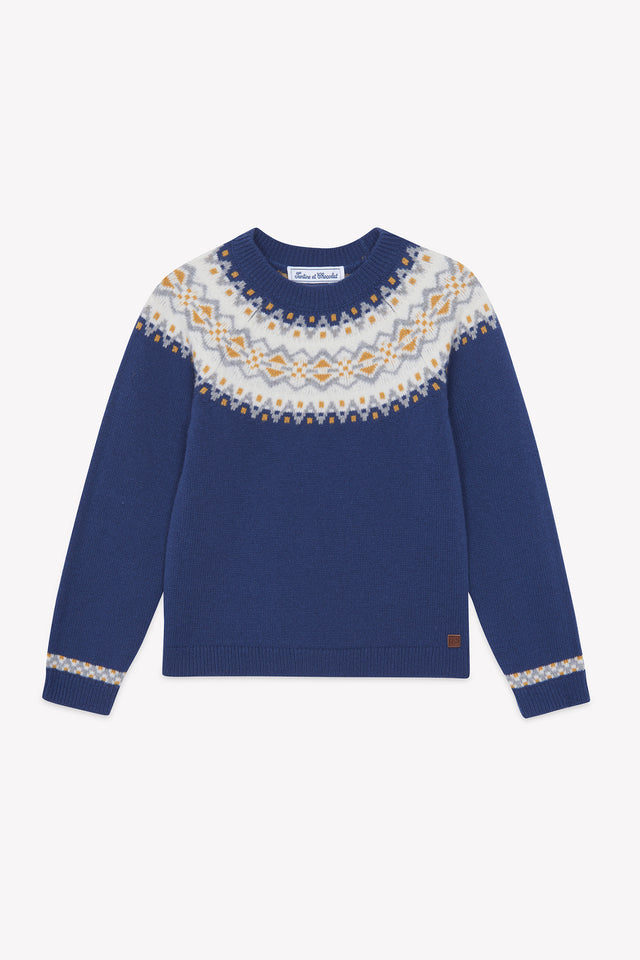 Maglia - Indaco Lana Maglia jacquard - Image principale