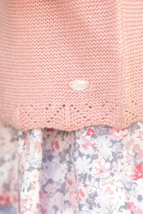 Strickjacke – Rouge Wolle Strickwaren durchbrochen - Image principale