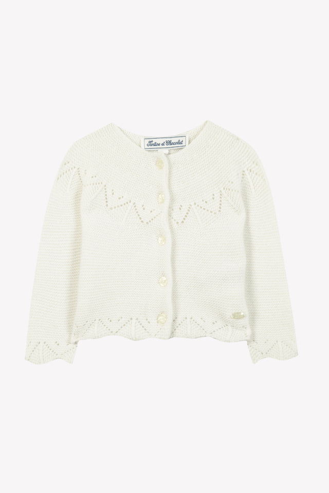Cardigan - Madreperla  Lana Maglia traforato - Image principale